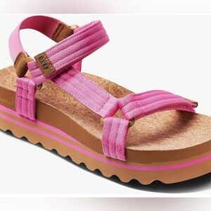 REEF Pink Platform Sandals